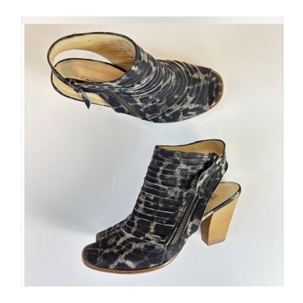 Paul Green Cayanne Peep Toe Bootie Womens US 5 Leopard Print Leather Slingback